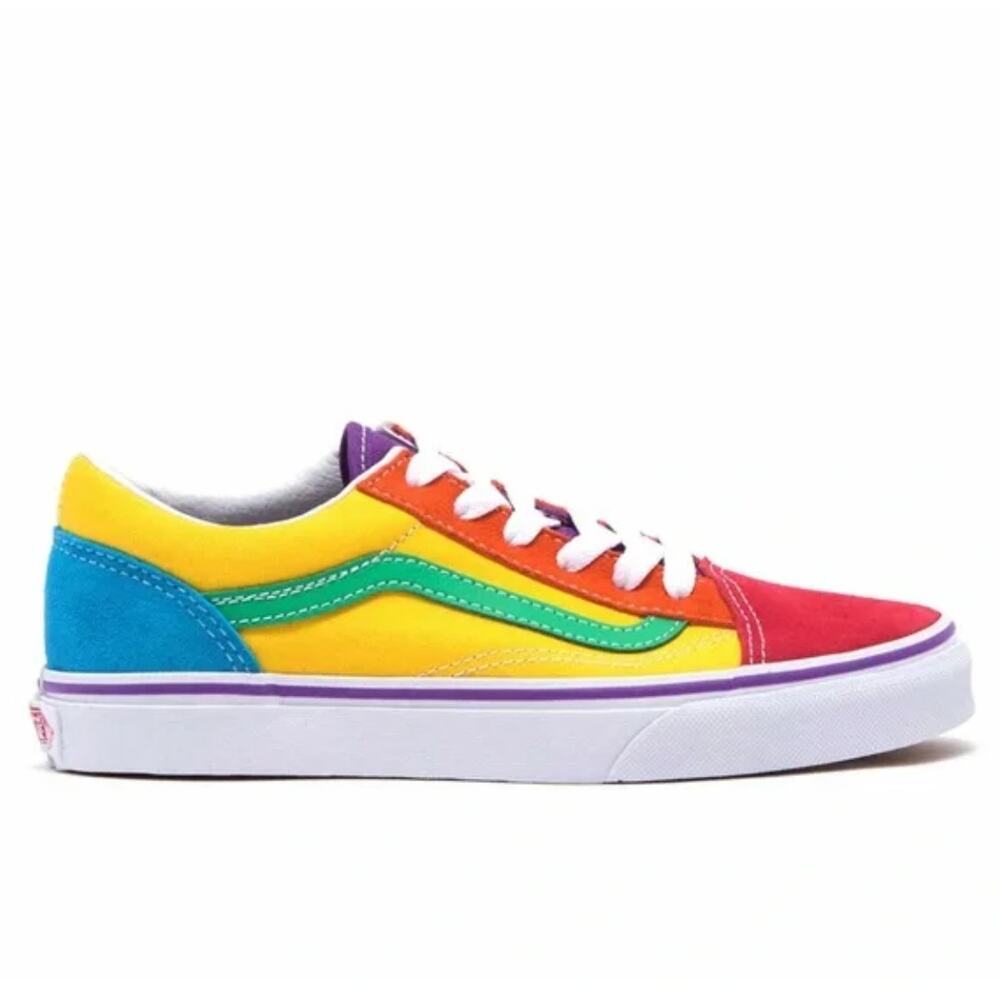 Vans Old Skool Rainbow Colorblock Low Top Sneakers Shoes 7.5 Women's Youth 6